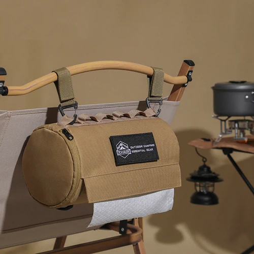 Funda de tejido al aire libre para almacenamiento de papel, soporte de servilleta colgante impermeable de poliéster para Picnic, Camping, senderismo, Rollo portátil