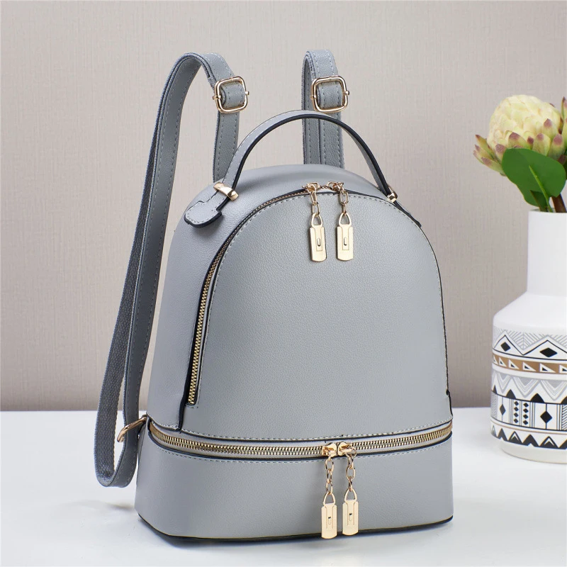 PU Leather Brand Backpack For Women New Fashion Travel Bagpack High Quality School Bags Casual Lides Shoulder Bag Sac