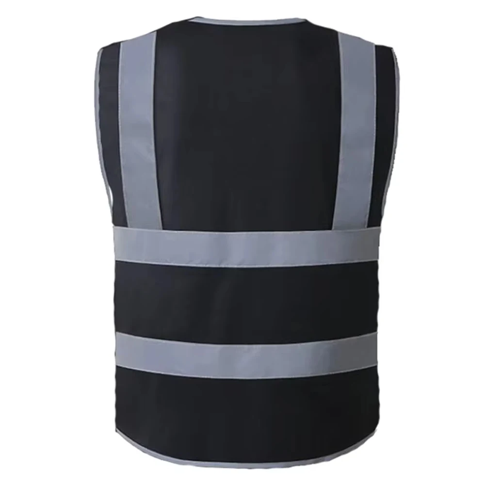 High Visibility Reflective Safety Vest for Men Women Work Construction Vest Security Protection Black Color Hi Viz Clothes