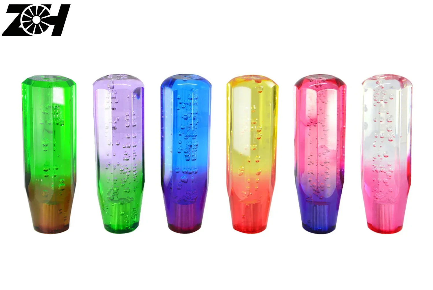 Universal 15cm Car Resin Shift Knob Two Colors Multicolor Gear Shift Knob Crystal Bubble Gear Shift Knob Colorful Shifter Lever