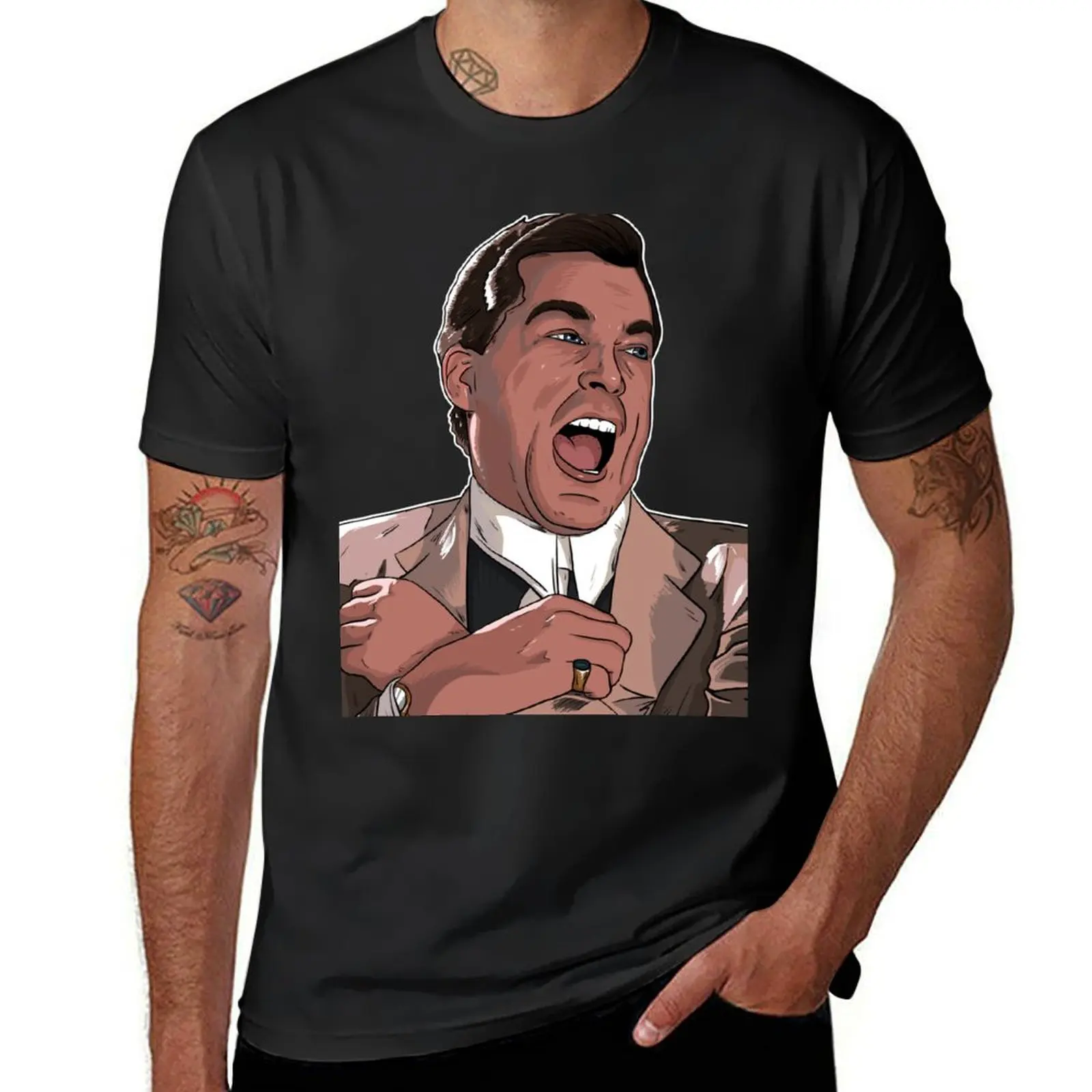 Ray Liotta Laughing T-Shirt graphics heavyweights animal prinfor boys mens graphic t-shirts hip hop