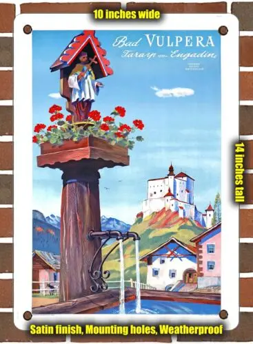 METAL SIGN - 1941 Bad Vulpera Tarasp Engadin - 10x14 Inches