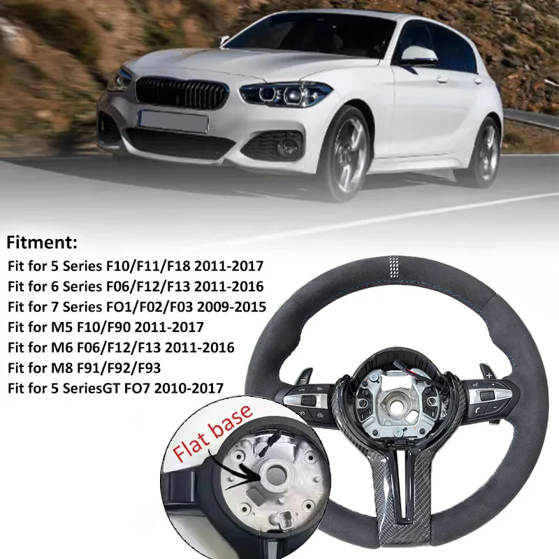Met Carbon Trim Volledige Alcantara Stuurwiel voor BMW F01 F10 F20 F22 F30 F31 F32 M2 F87 M3 F80 M4 F82 F90 X5 F15 F16