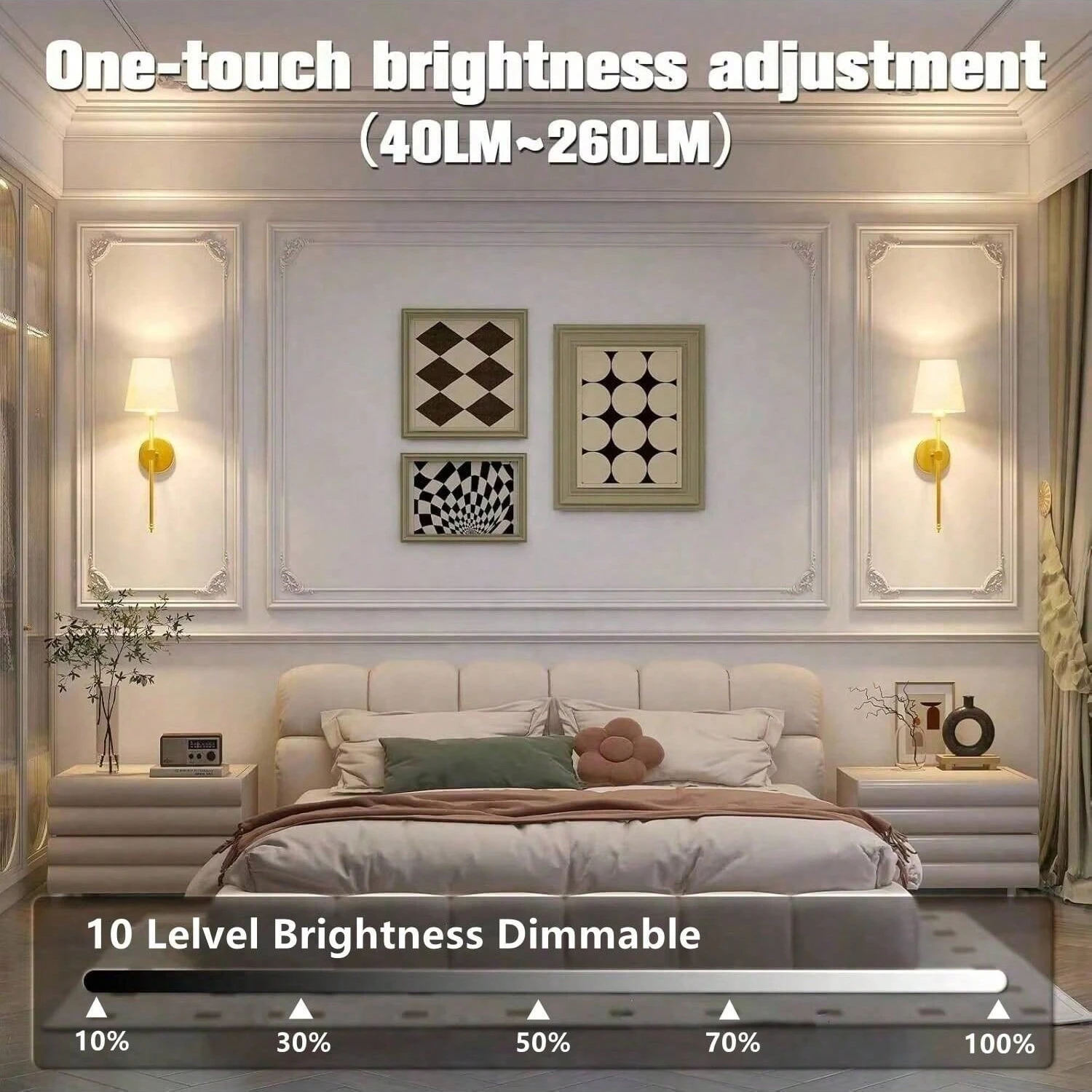 Wiring-Free Battery-Powered Wall Light, with 2000Mah Dimmable Detachable Bulb and Remote Control, 15-Color Wireless Wall Light, Suitable for Bedroom, Living Room, Hallway Decoration