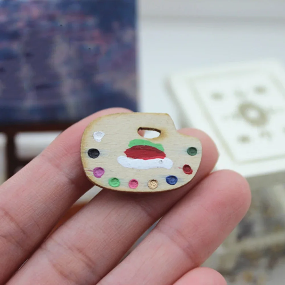 1/12 Doll House Miniature Wooden Palette Simulation Painting Model Toys for Mini Decoration Dollhouse Accessories