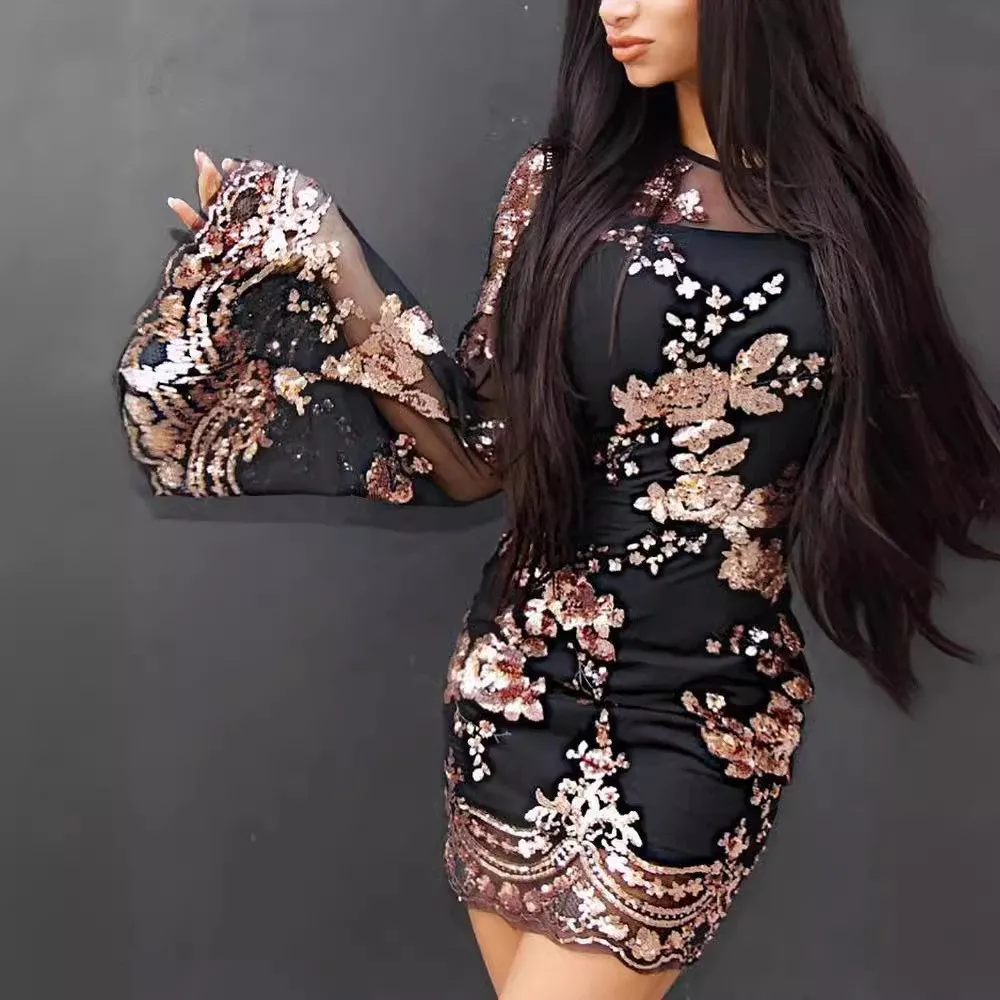 ชุดเซ็ตสองชิ้นสไตล์เรโทรสุดหรูสำหรับผู้หญิง (เดรสสายเดี่ยว + เดรสคลุม) - เดรสปักเลื่อมบางเบา เหมาะสำหรับงานกลางคืน