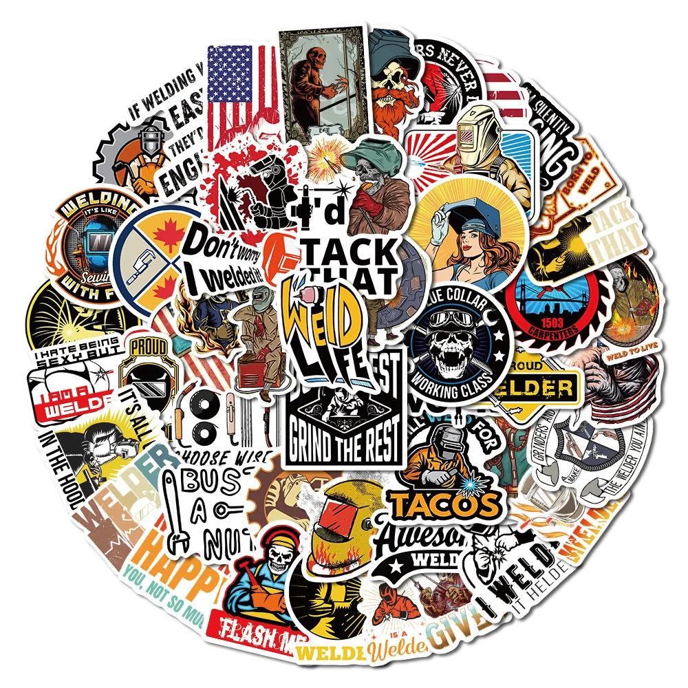 10/30/50PCS New Cartoon Welder Sticker Graffiti iPad Luggage Helmet Car Water Cup Guitar DIY Scrapbook Toy Decoration Wholesale