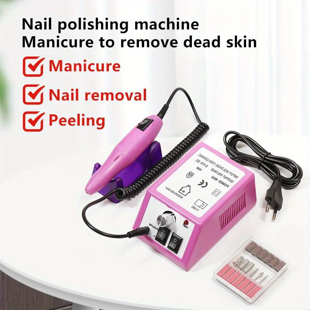 LINMANDA-taladro eléctrico para uñas, máquina de manicura con juego de brocas, limas de uñas, brocas, herramientas para quitar esmalte de Gel, 20000RPM