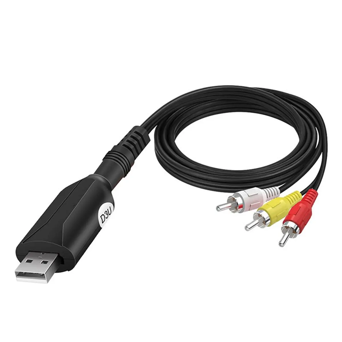 USB 2.0 AV Video Capture Card, to Digital Converter Adapter for Analog Video Recording and Digitizing Old Tapes