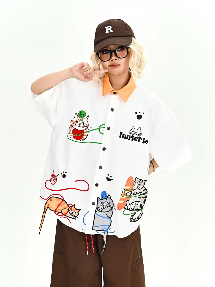 

Lazy ort Sve Loose Women's irt Summer New Sle Casual Faion Japanese BF Sle Vintage Top Trendy Print Blouse