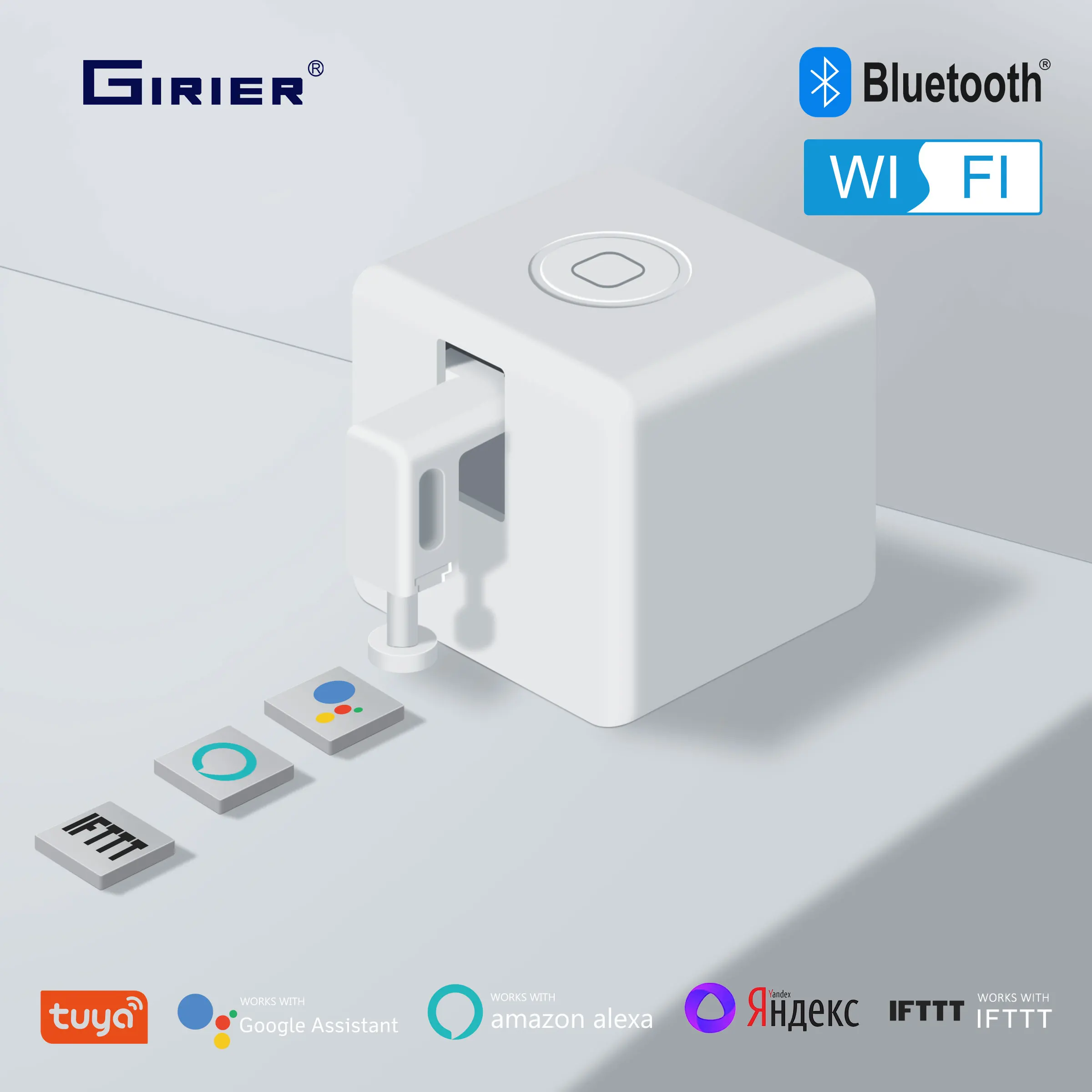 Кнопка-толкатель GIRIER Smart Bluetooth Fingerbot Plus, поддержка IFTTT Alexa Alice Hey Google Siri Tuya, требуется Bluetooth-концентратор