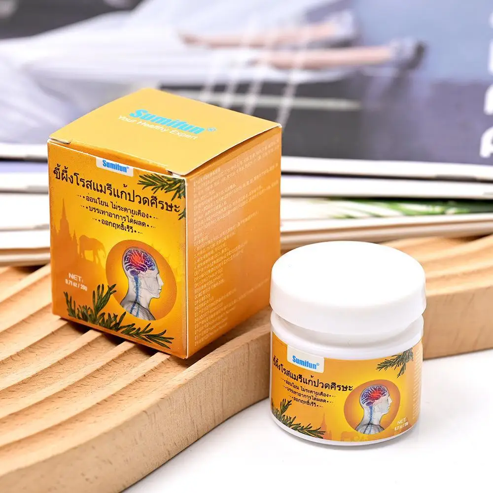 Thai Rosemary Headache Cream Herbal Grass Ointment Relieves Discomfort For Women Men