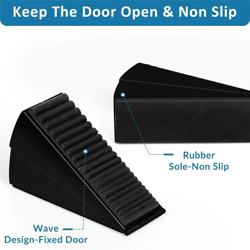 

ABRU-Heavy Duty Door Stopper,2Pack Adjustable Spring Large Door Stopper, 3In High Tall Door Wedge Stoppers For Bottom Of Door
