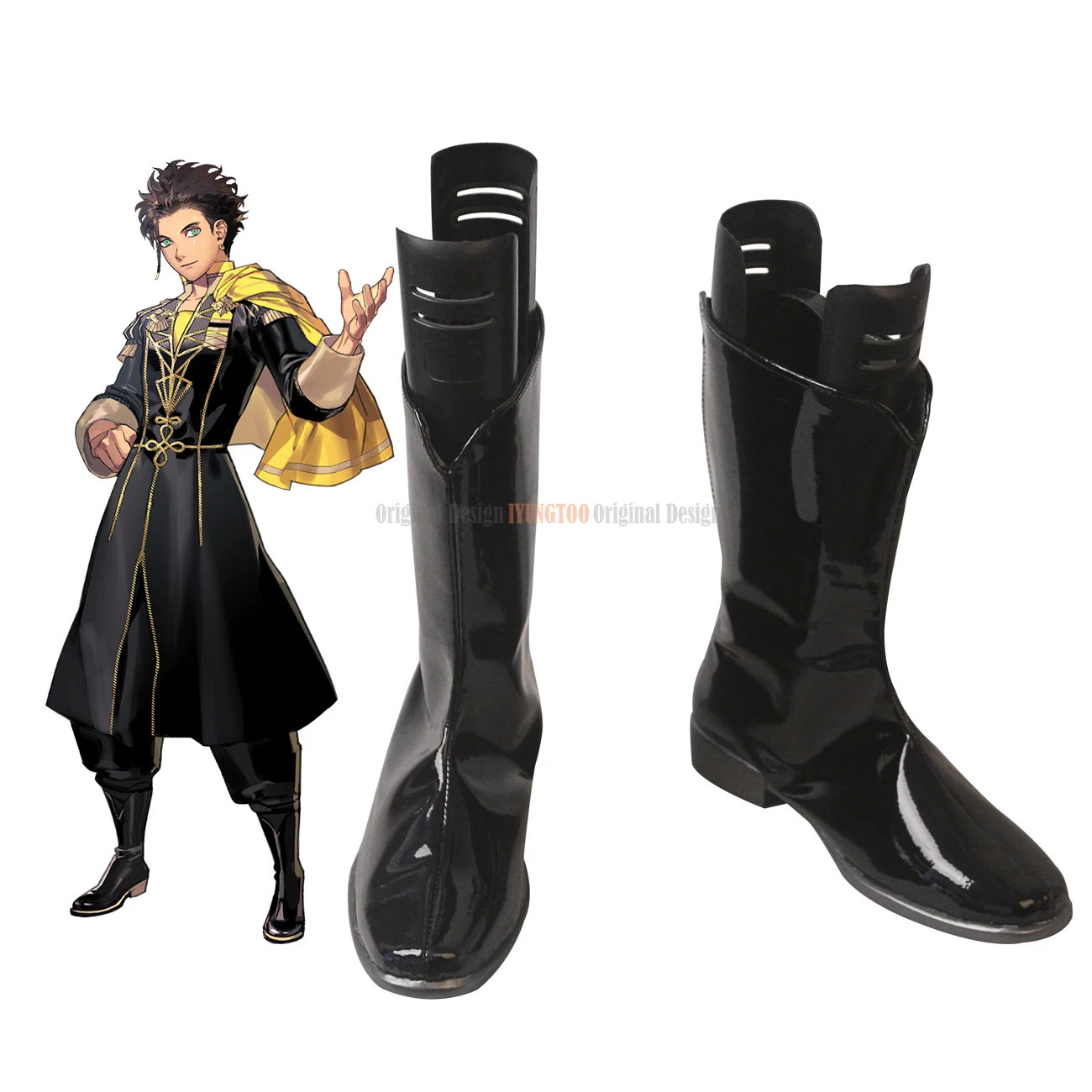 

Claude Shoes Cosplay Fire Emblem Three Houses Claude Cosplay Boots Customized Leather Shoes for Boys and Girls