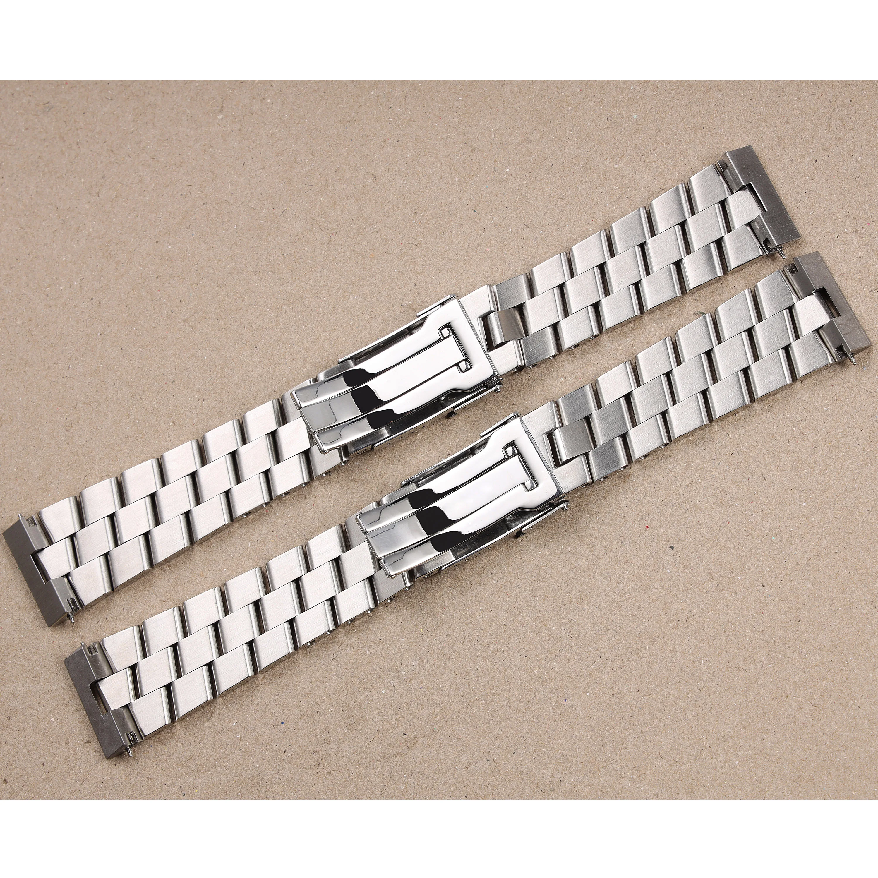 24mm Brushed Polished Silver Solid Stainless Steel Watchband For Breitling Super Ocean Avenger Watch Strap Bracelet