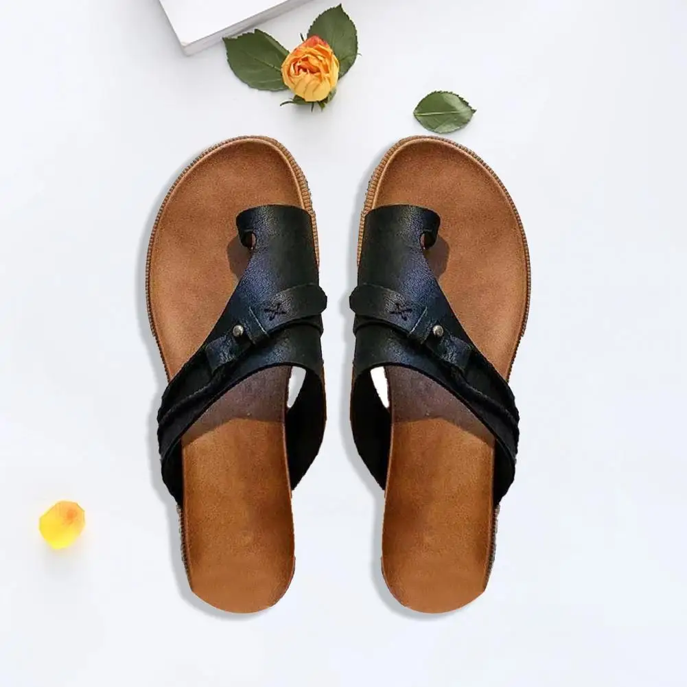 1 Pair Stylish Casual Slippers  Retro Comfortable Beach Slippers  Female Summer Beach Flip Flops Slides