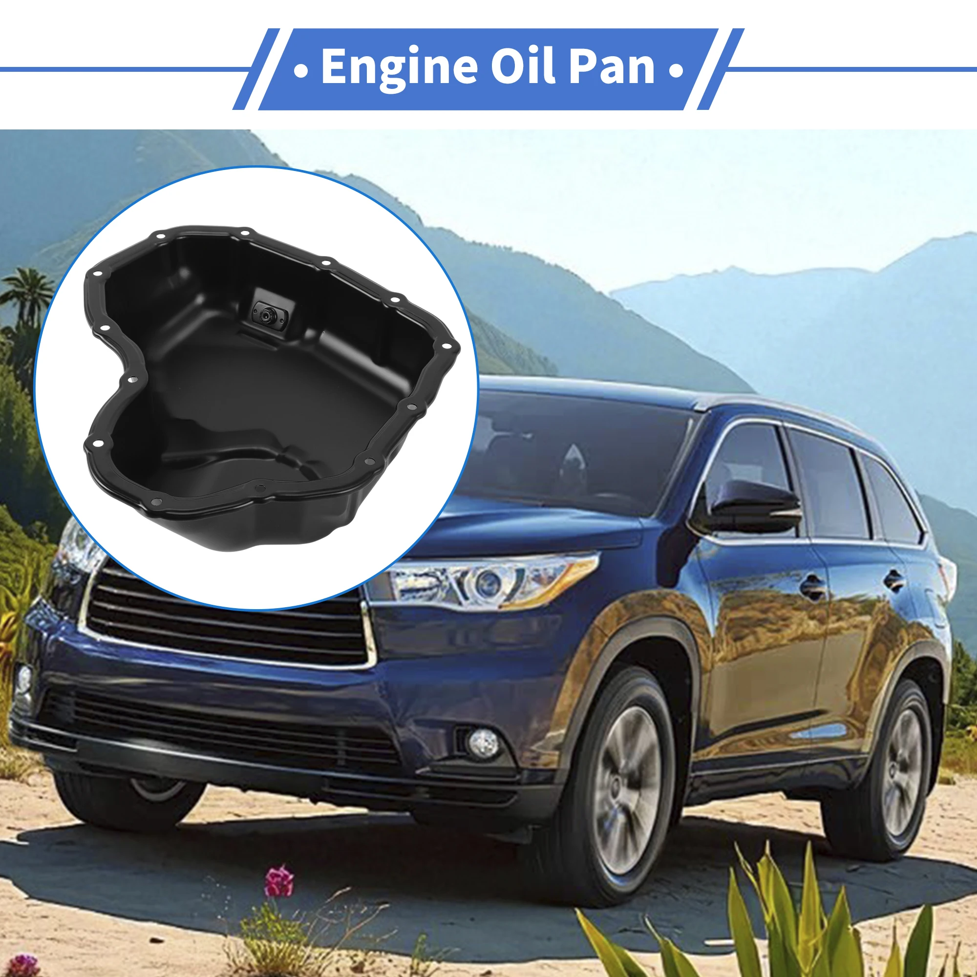 

UXCELL 1 Pc No.1210136110 Engine Oil Pan for Toyota Highlander 2018-2021 Steel Black