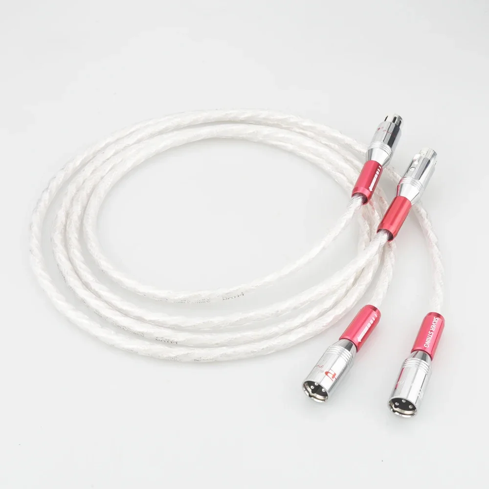 Pair Audiocrast AS220 Silver Plated Crystal Strands Audio Cable With Silver plated 3pins XLR Balanced cable,xlr connector,audio