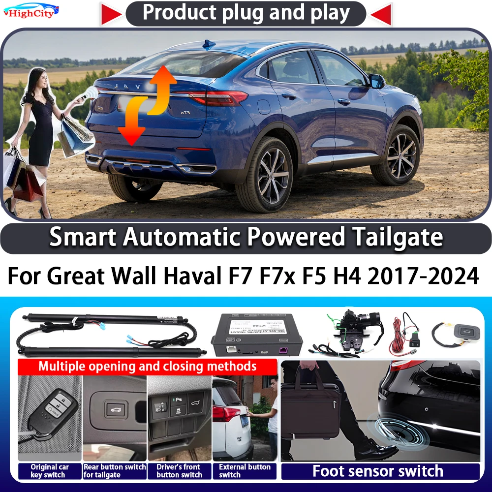 

For Great Wall Haval F7 F7x F5 H4 2017-2024 Smart Automatic Powered Tailgate Key Control Lift Close Kit Electric Power Tailgate