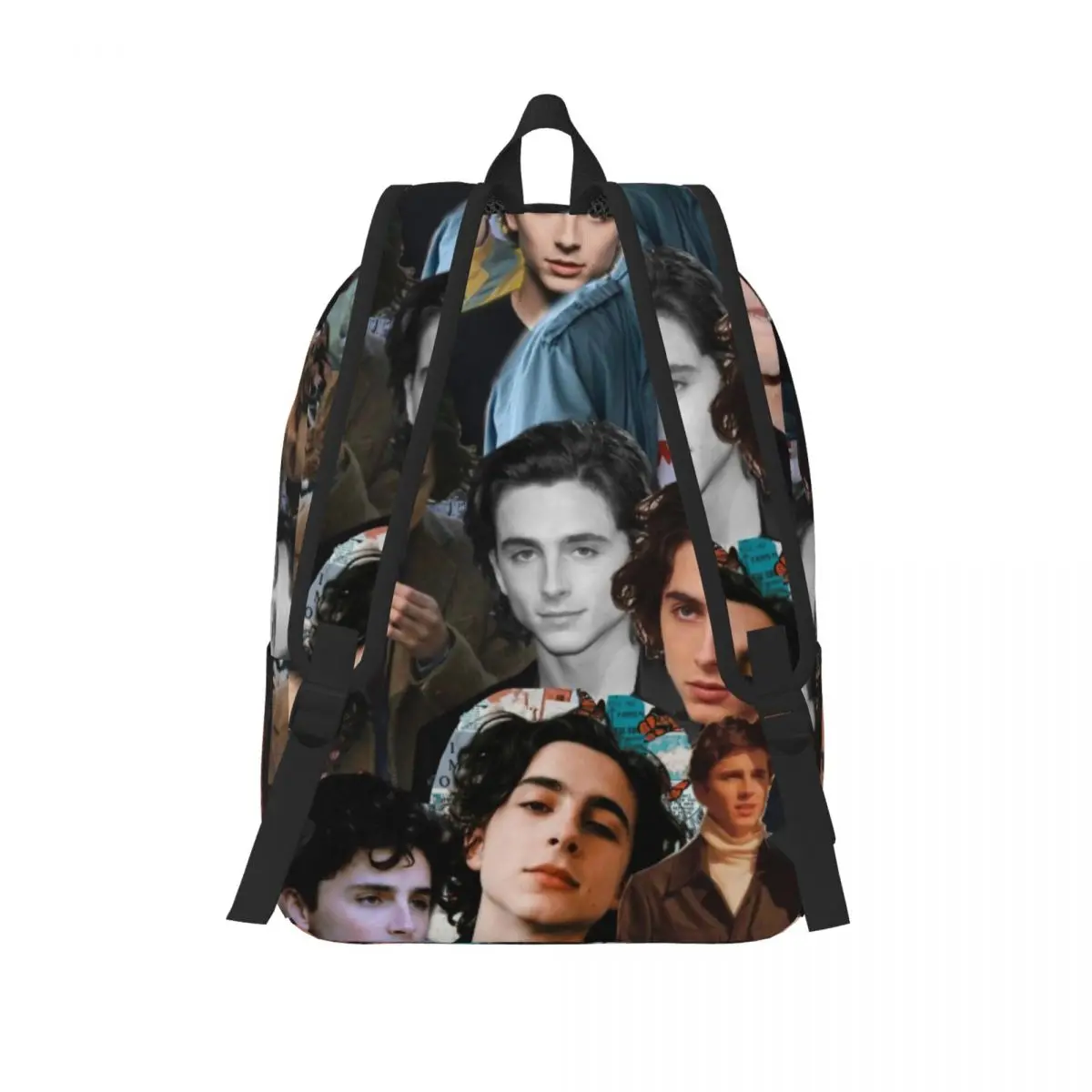 Timothee Chalamet Collage Design para homens e mulheres, mochila escolar estudantil, mochila de lona, faculdade elementar ao ar livre