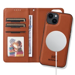 BETOPNICE 2 in 1 Detachable Wallet Magnetic Leather Case for iPhone 15 Pro Max 12 13 Mini 14 Plus Magnet Clasp Folio Flip Case