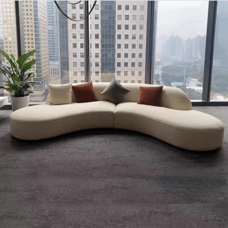 3 Seater Sofa Curved Modern Salon Floor Lounges Recliner Aesthetic Loveseat Couch Design 2 Person Luxury Living Room Furniture