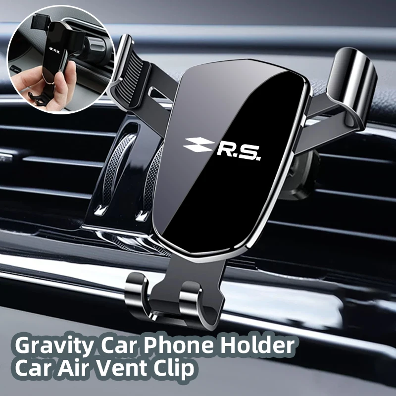 Car Gravity Phone Holder Metal GPS Mount Mobile Support Accessories For Renault RS Performance Clio Scenic Logan Megane Koleos S 2