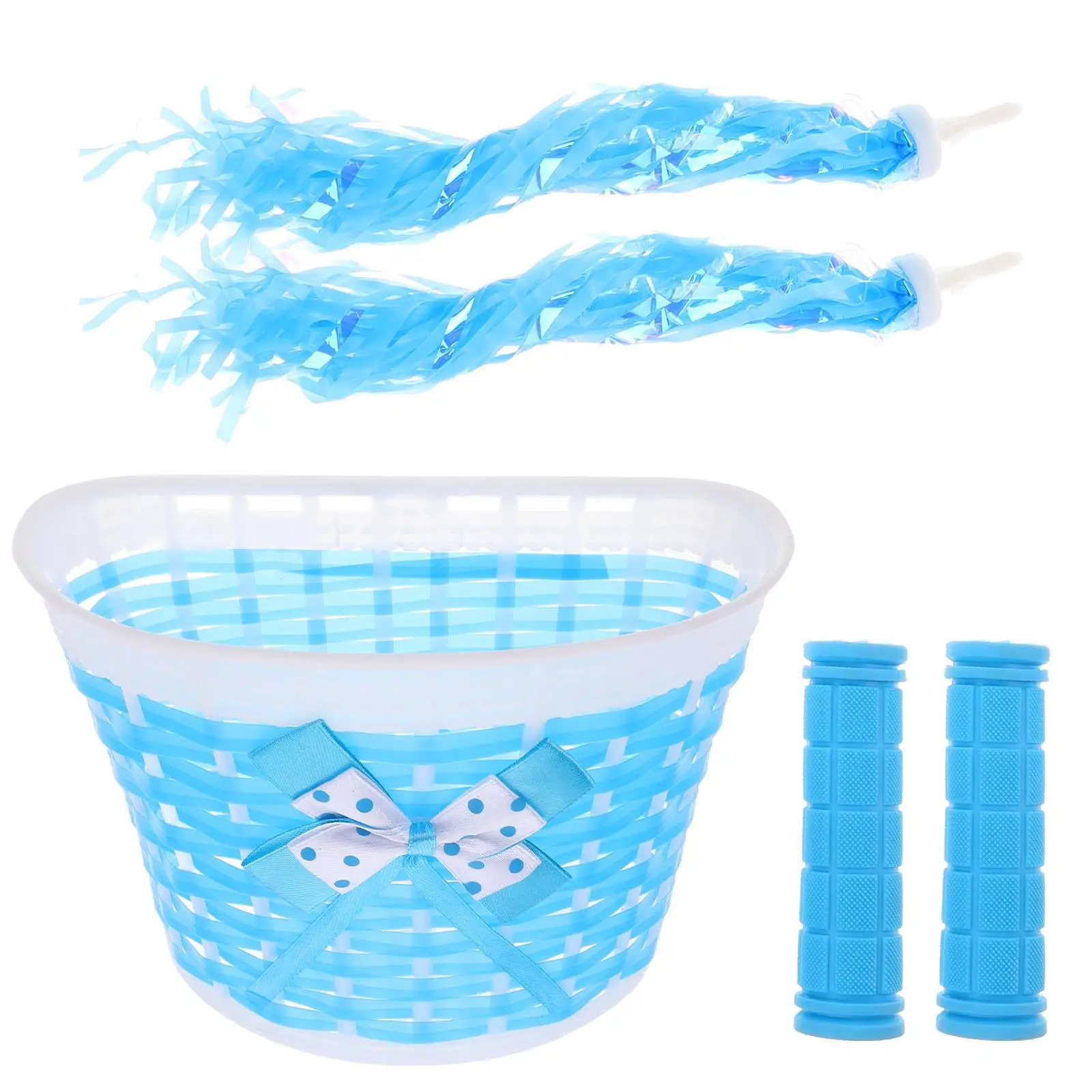 Kids Bike Basket Handlebar Streamers Plastic Decorative Accessories for Girls Child Tricycle Baskets Scooter