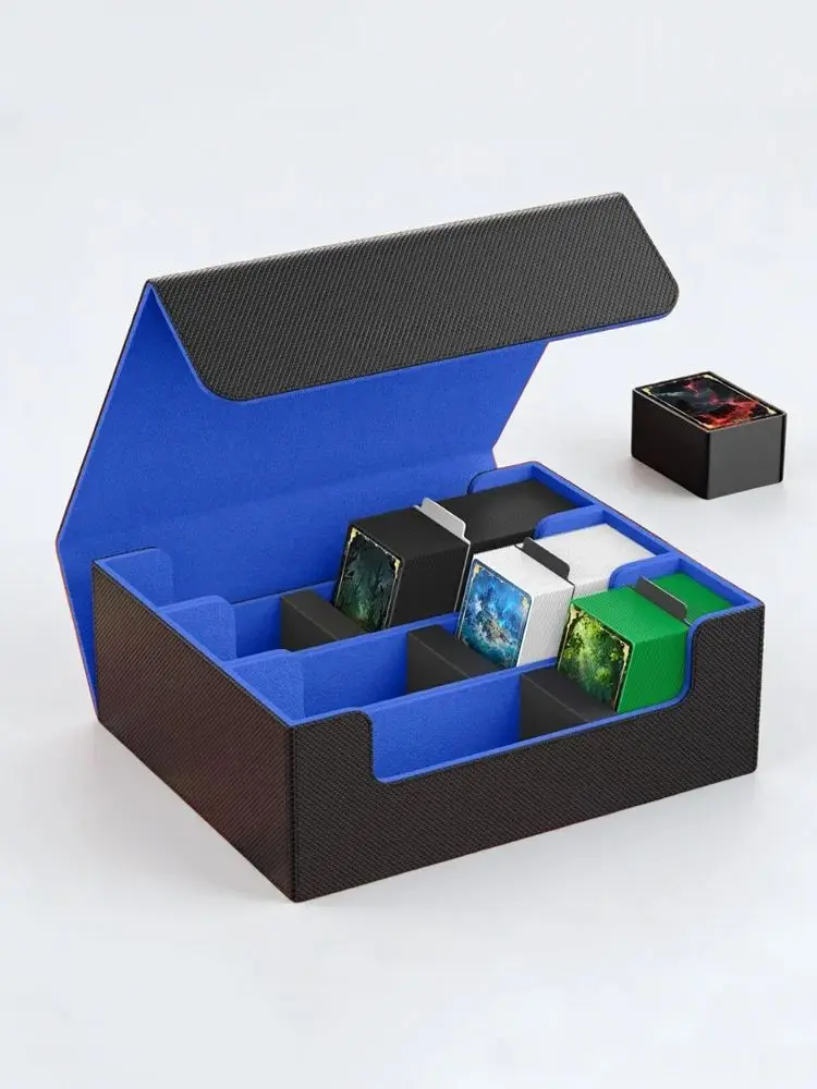 Opbergdoos voor verzamelkaarten, biedt plaats aan 1800+ kaarten met hoesjes, magnetische sluiting, PU lederen kaartenhoes voor MTG, PTCG, YGO, sportkaarten - afbeelding 2