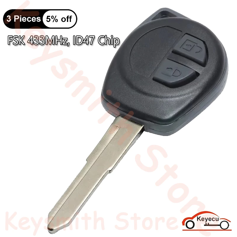 

KEYECU 2-кнопочный чип FSK 433 МГц ID47 для Suzuki Celerio, Alivio, Baleno Old Ck Type, D-Zire A Тип Jimmy Автоматический дистанционный брелок