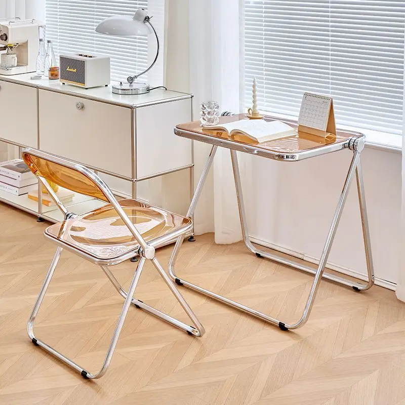 Transparent acrylic folding chair, dressing stool Internet celebrity store photo, simple home