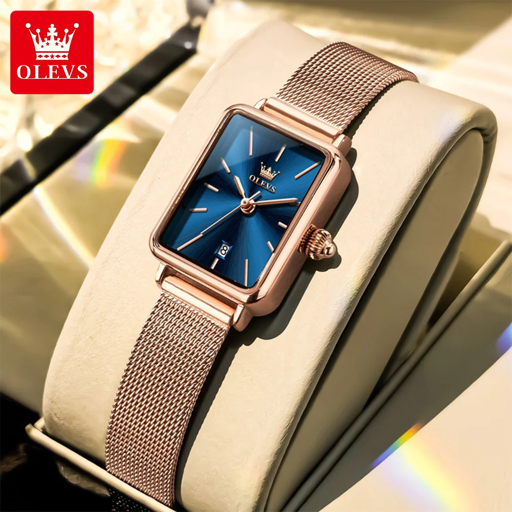 OLEVS 3692 Women's Watch Original Simple Quartz Watch For Women Waterproof Thin Case Calendar Wristwatch High Hardness Mirror