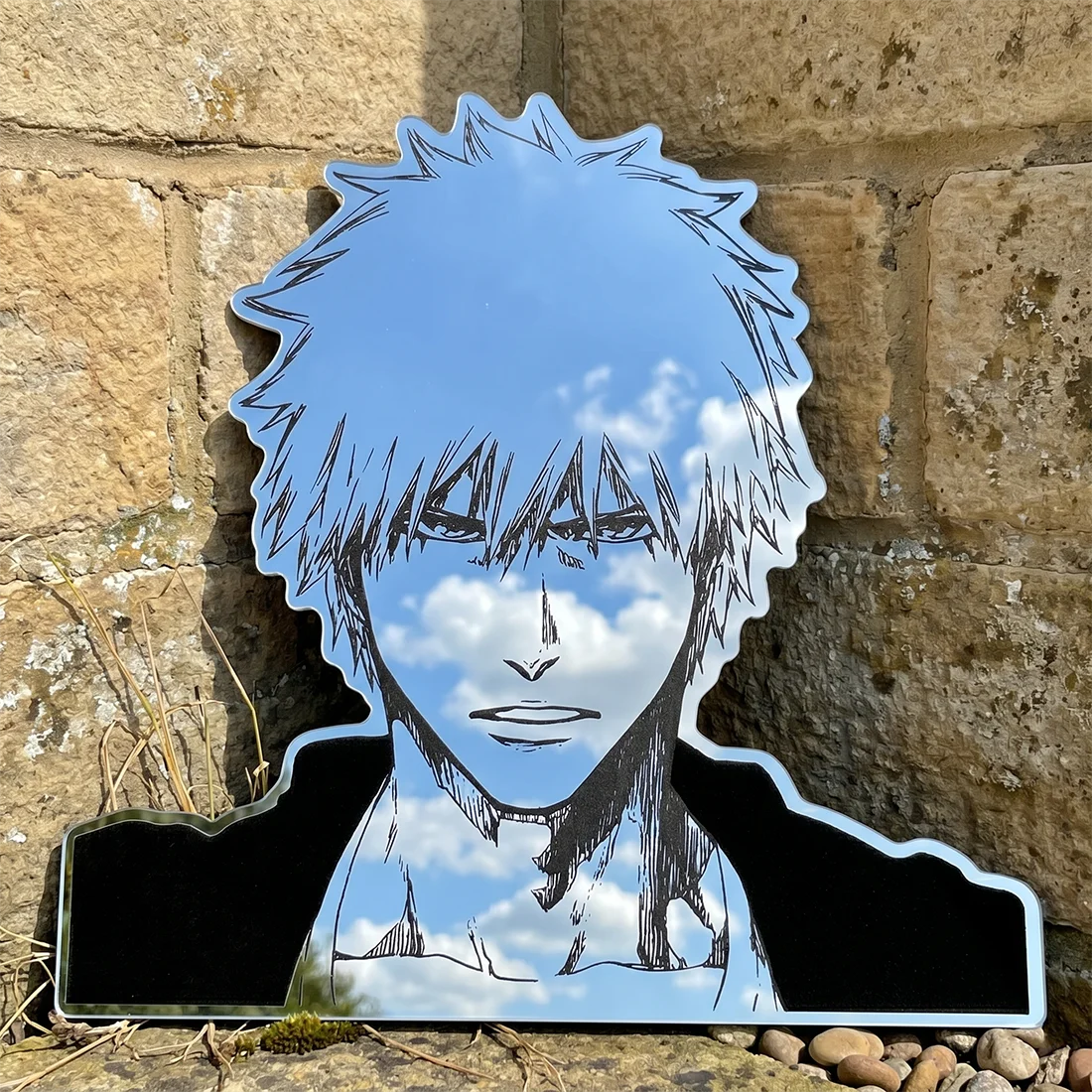 

Anime BLEACH Ichigo Wall Mirror Self-adhesive Acrylic Decorative Anime Mirror for Fans Bedroom Wall Art Decor Gift