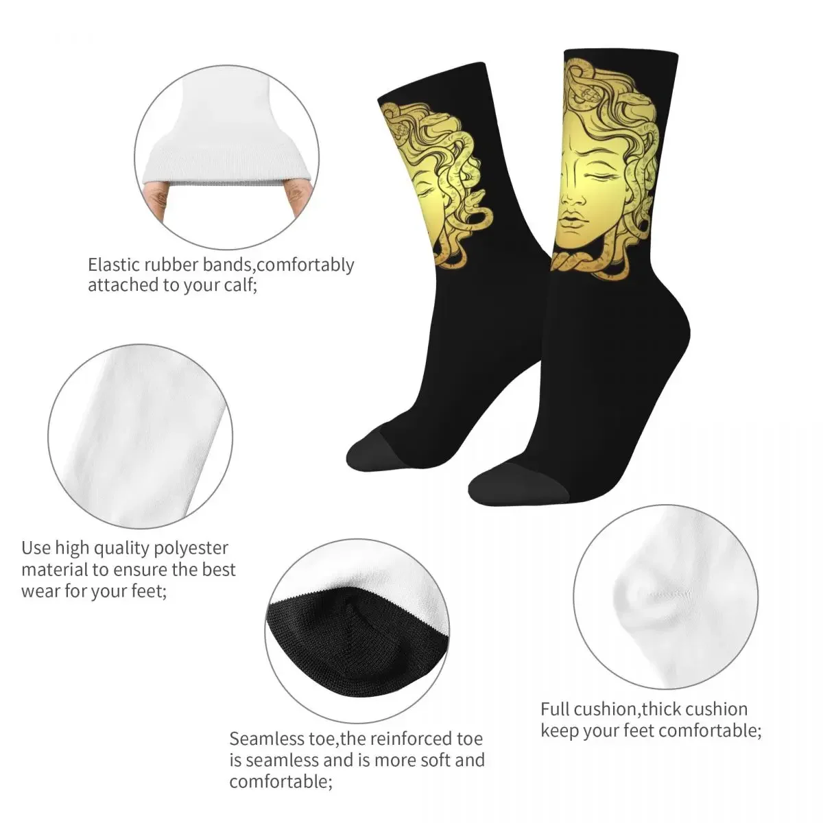 Greek Key Merch Luxury Socks Non-slip Ornament Meander Fashion Wear Socks for Women Men's Gifts