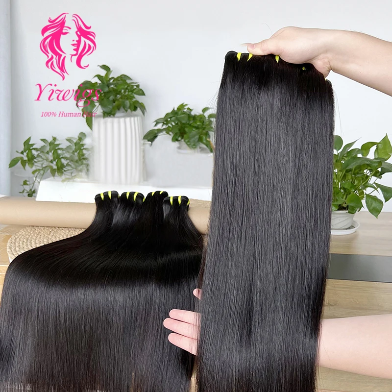 Yiwigs 12A Grade Bone Straight 100% Human Hair Bundles Vietnamese Thick Sew In Unprocessed Raw Hair Weave Extensions For Women