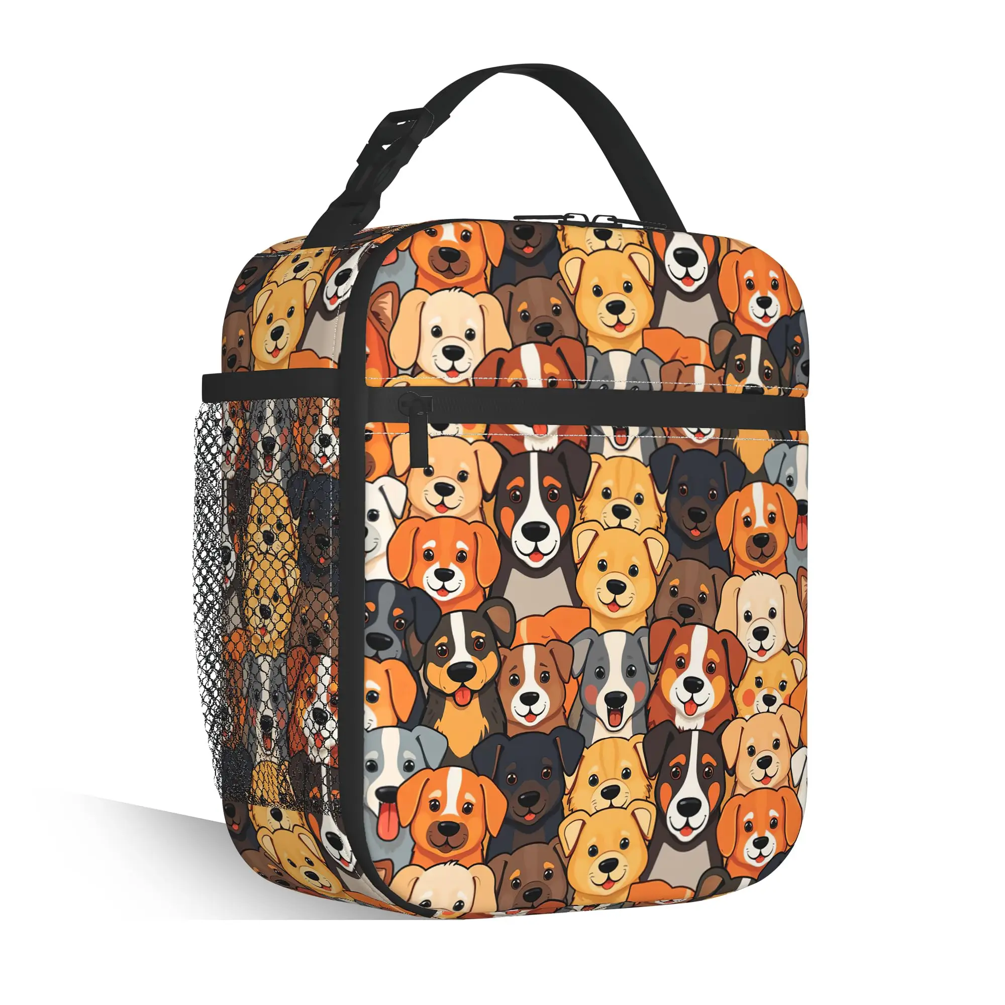 Science Chemistry Lunch Bag Biology Physics Pattern Insulated Lunch Box Reusable School Lunch Tote with Zipper and Side Pocket