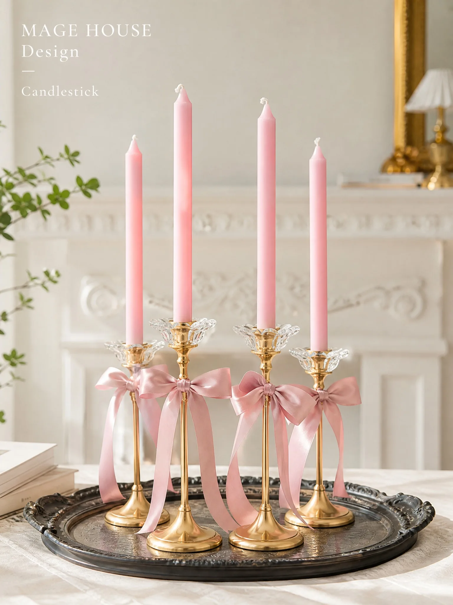 10/4pcs Pink Aromatherapy Rod Wax Set, Black Smoke Free Aromatherapy Candles, Wedding, Dining Table Home Decoration, Soy Wax image 2