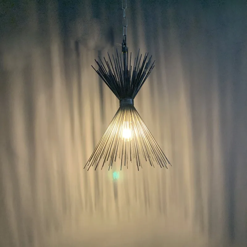 

Retro iron wire chandelier soft decoration villa/hotel model room VC iron wire gold and silver foil