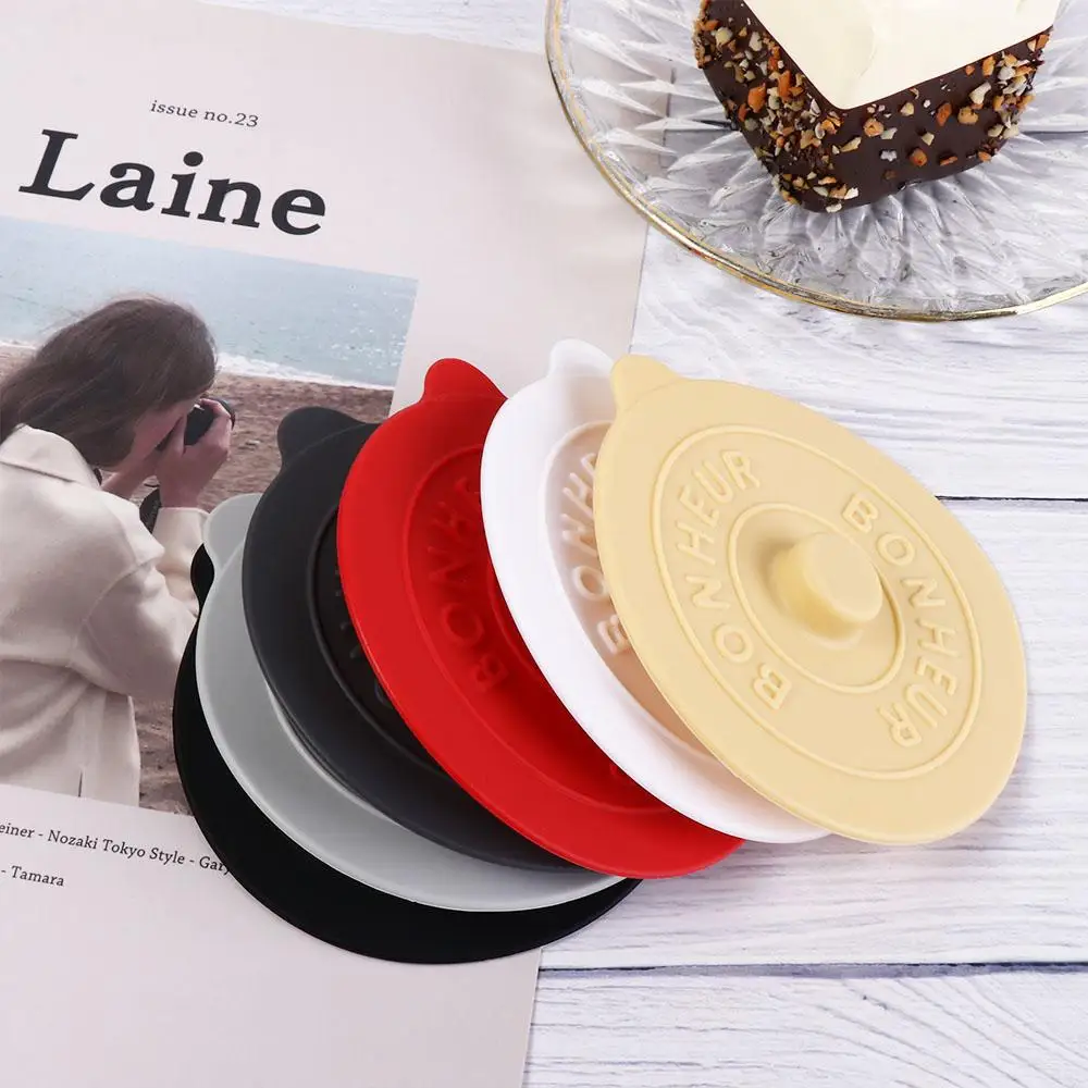 

Useful With Convex Handle Silicone Glass Cup Cover Dustproof Round Cup Lid Heat-Resistant Universal Mug Sealed Cap Ceramic Cup
