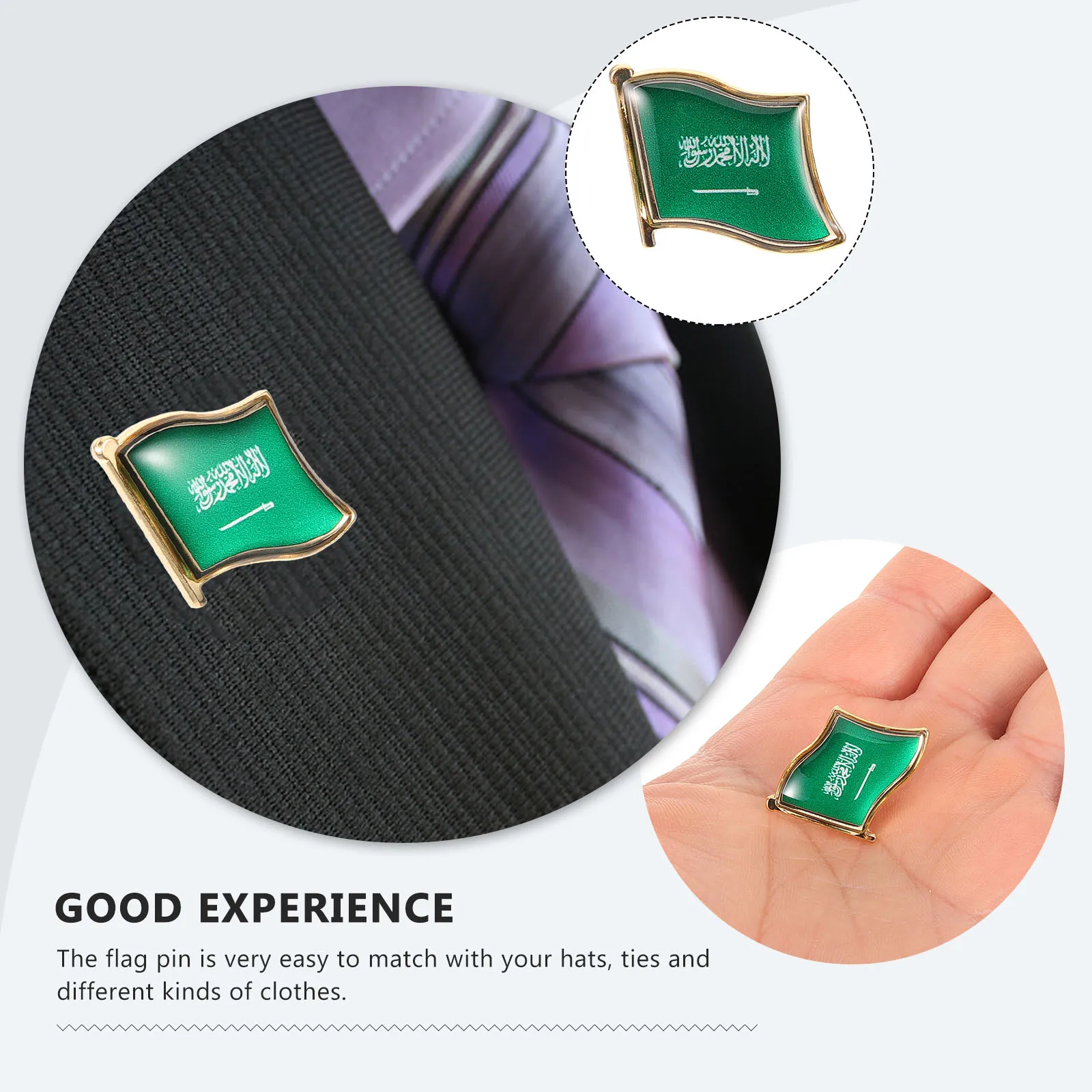 

Metal Lapel Saudi Men Suit Clothing Badge Durable Flag Decorative Brooch Scarf Shawl Pin Country Flag Lapel Pin Firm Clothes