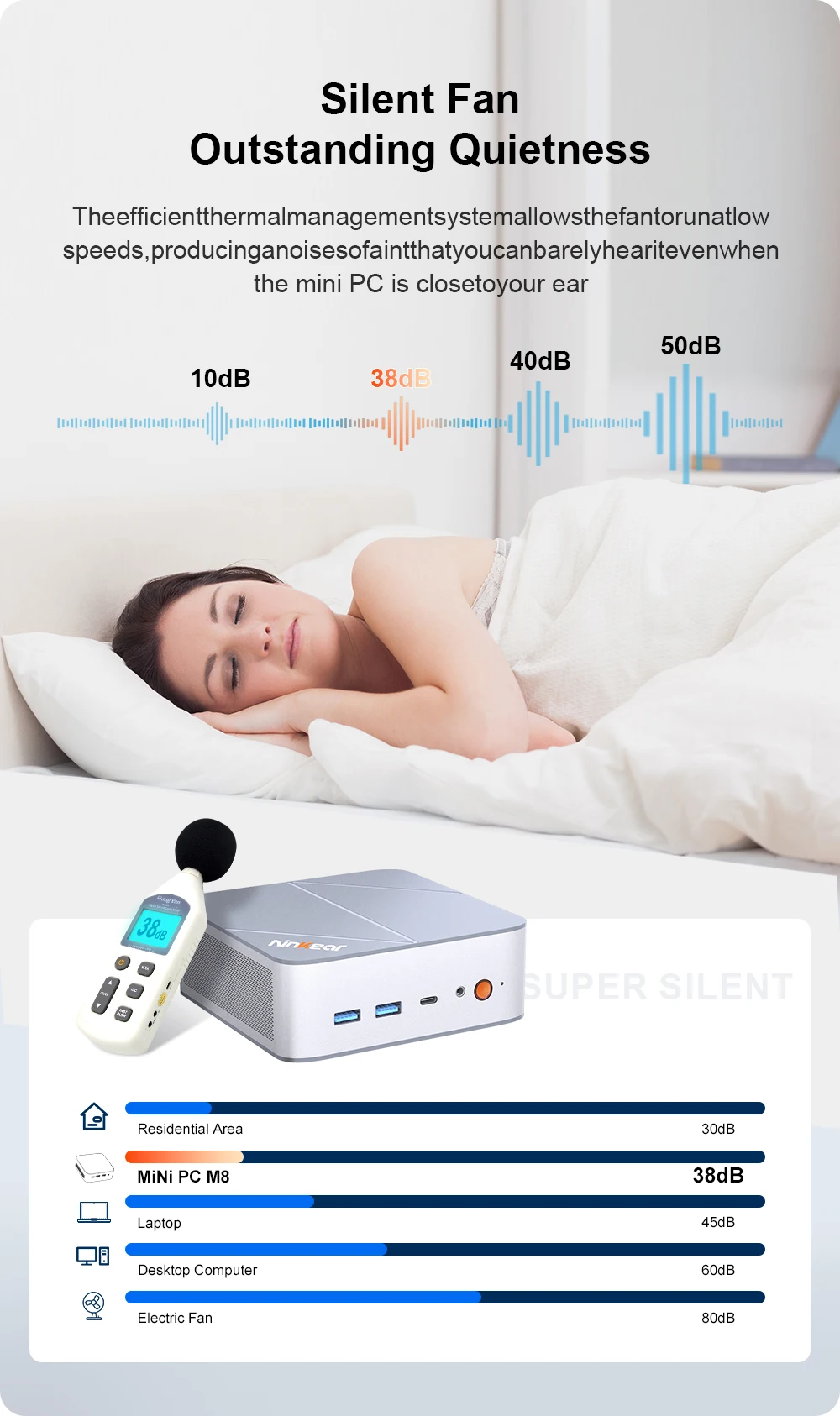 Ninkear M8 Mini PC AMD Ryzen 7 8745HS, 8 Cores 16 Threads, 16GB DDR5 RAM, 1TB SSD, Radeon 780M Graphics, Windows 11, WiFi 6, Bluetooth 5.2, Dual 2.5G LAN, HDMI, DisplayPort, USB-C, Compact Desktop Computer