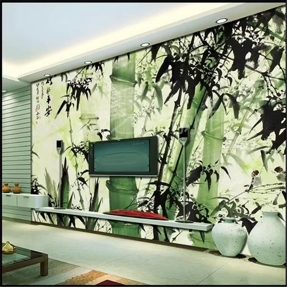 custom murals wallpaper Mural Marble wall paper silk cloth Bamboo reported safety eco-friendly wallpaper for papel de parede