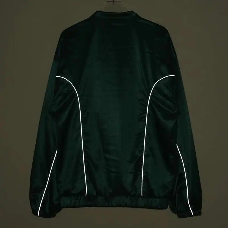 Glossy reflective green sports suit women men two-piece set Shiny plus size dance stage long sleeve outfits pants