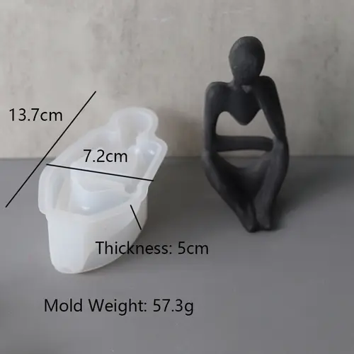 DIY Thinker Statue Silicone Mold 3D Nordic Art Abstract Human Body Plaster Ornament Mould Epoxy Resin Handicraft Mold Home Decor - Image 8
