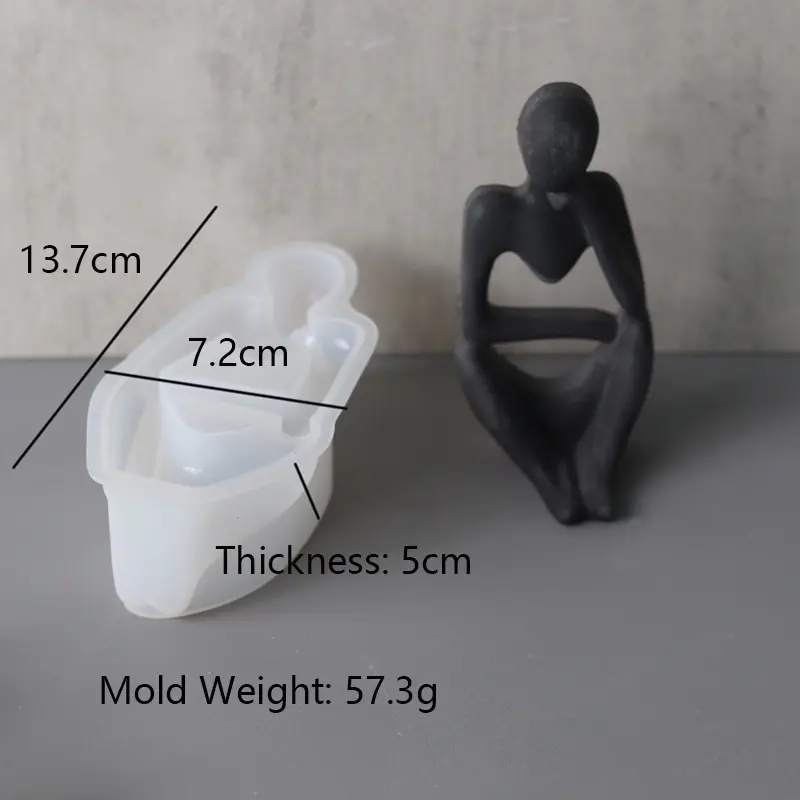 DIY Thinker Statue Silicone Mold 3D Nordic Art Abstract Human Body Plaster Ornament Mould Epoxy Resin Handicraft Mold Home Decor - Image 8