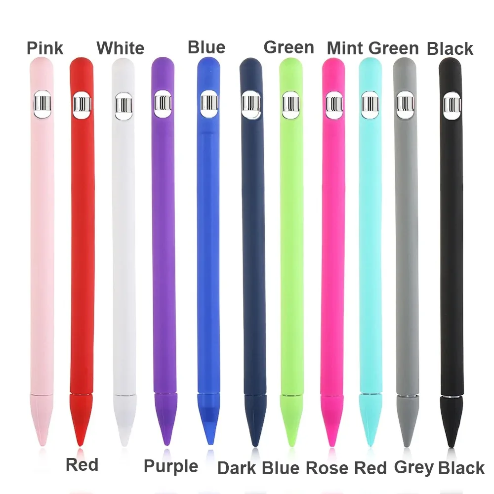 Case for IPad Tablet Touch Pen Stylus Protective Sleeve Case 4-in-1 Colorful Soft Silicone Cover for Apple Pencil 1st Generation image 6