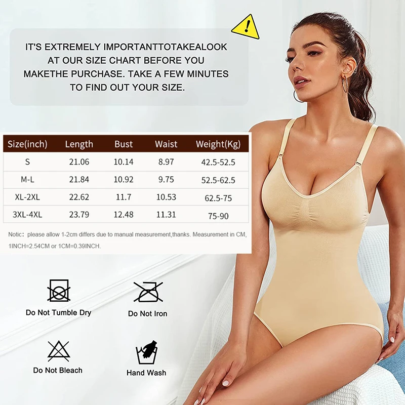 Women Bodysuit Tummy Control Seamless Shapewear Full Body Shaper One Piece Built-In Bra Jumpsuit Tops Compression Belly Corset