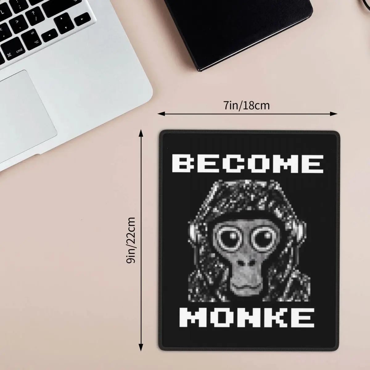 Gorilla Tag Become Monke - Gtag Monkey 7x9 in 22x18 cm Mouse Pad Computer Keyboard Mouse Mat Gaming PC Laptop Desk Mat
