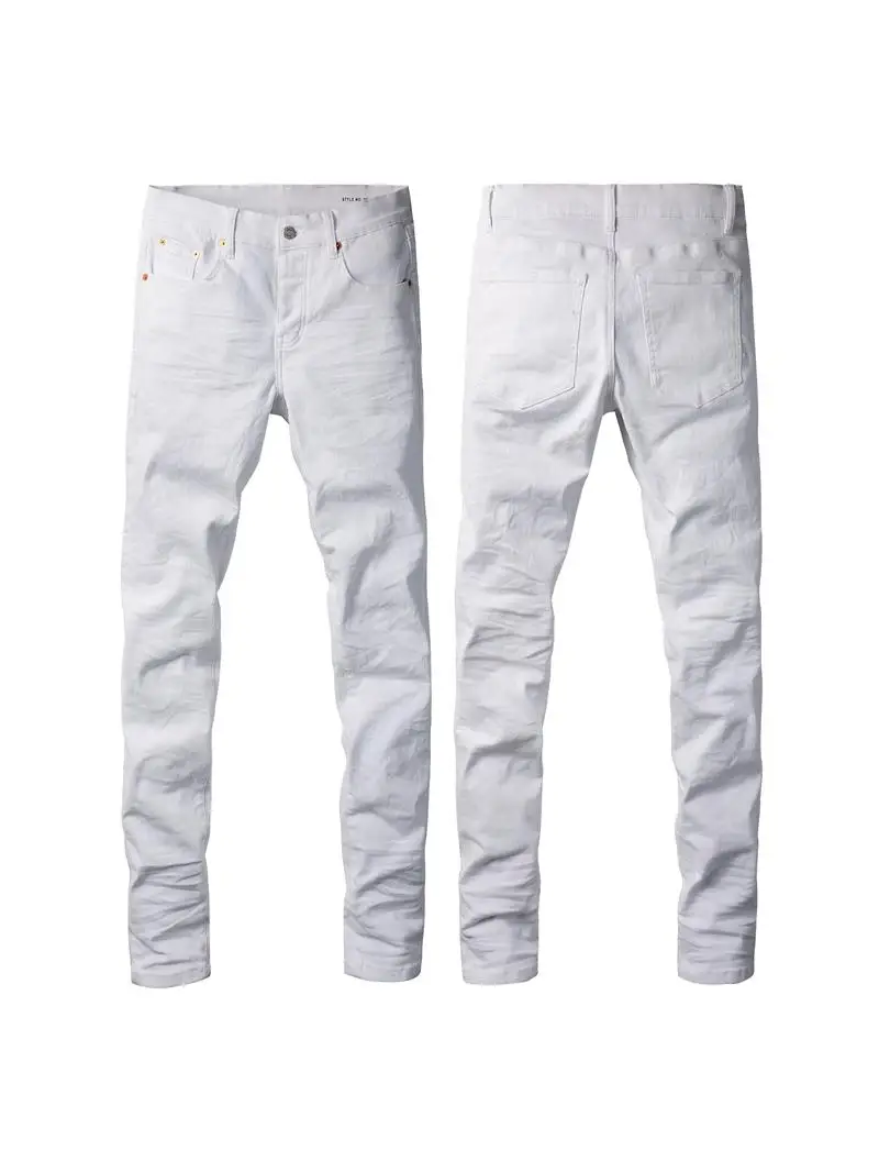 High-Quali Streetwear Men's Jeans with Patches Water Waed Slim Fit Youthful Sle Breathable Long Pants for Spring Autumn