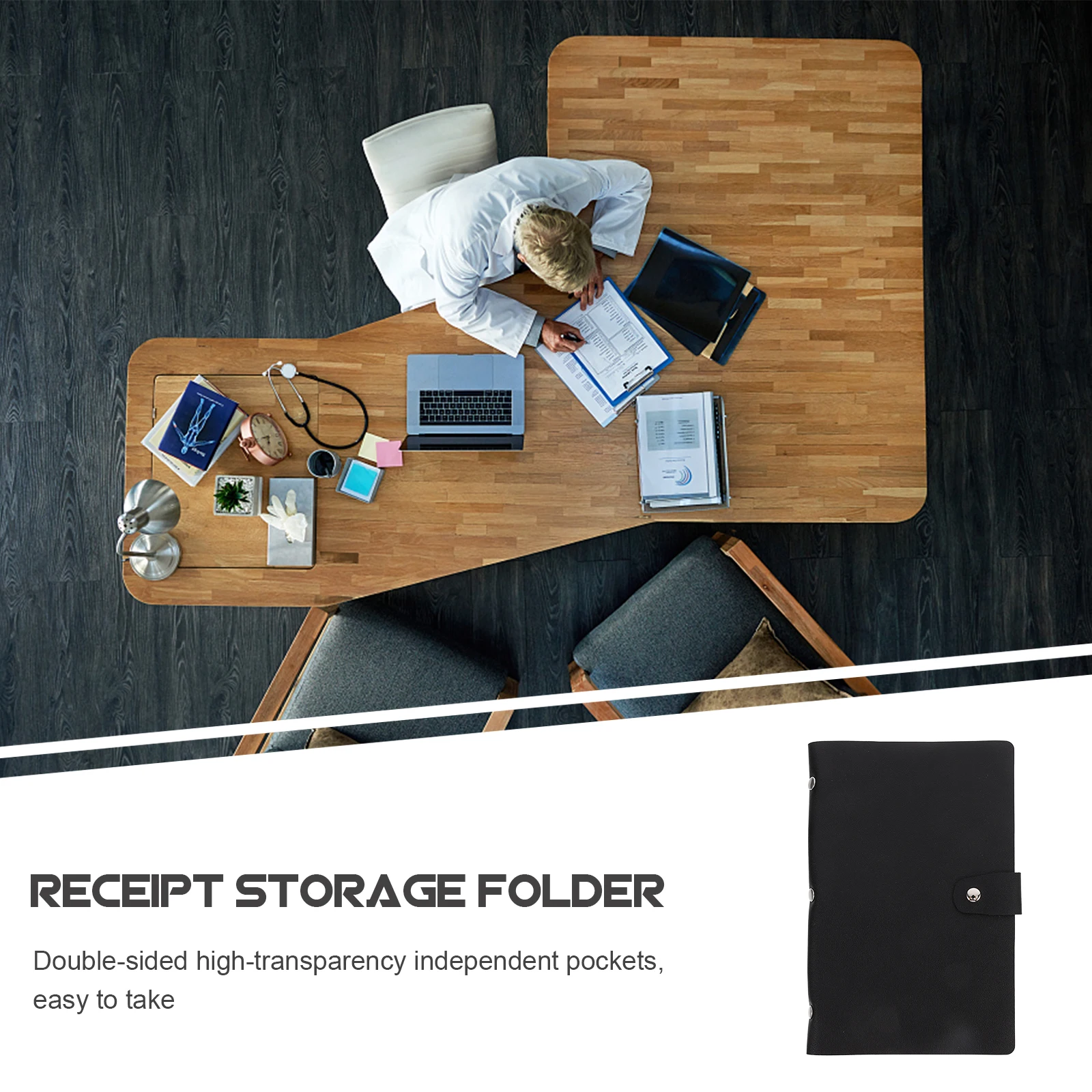 

1pc Invoice Folder Pu Pvc Waterproof Storage For Cards Photos Contracts Receipts Business Bill Organizer Office